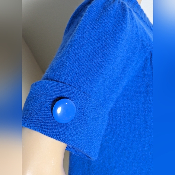 Cashmere Sweater Blue with Double Buttons Medium - Picture 4 of 9